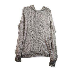 Vanity Womens S/M Gray Knit Hooded Sweater